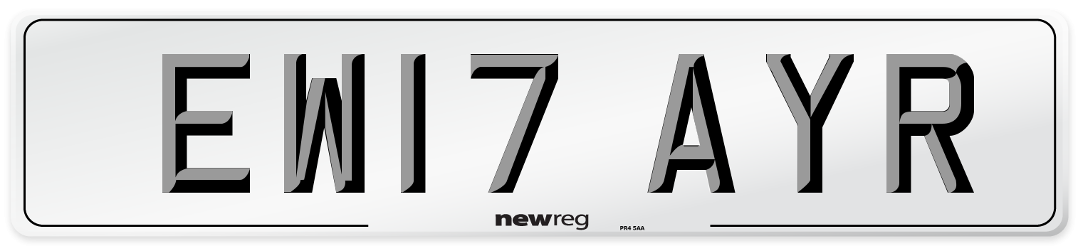 EW17 AYR Number Plate from New Reg